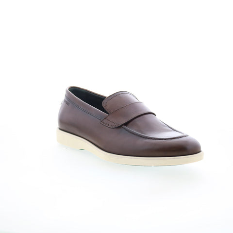 Pastori by Di Bianco Decius Mens Brown Leather Loafers & Slip Ons Penny Shoes