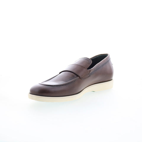 Pastori by Di Bianco Decius Mens Brown Leather Loafers & Slip Ons Penny Shoes