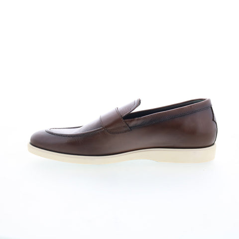 Pastori by Di Bianco Decius Mens Brown Leather Loafers & Slip Ons Penny Shoes