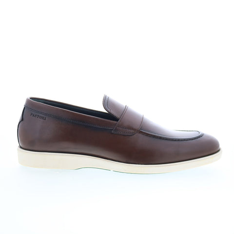 Pastori by Di Bianco Decius Mens Brown Leather Loafers & Slip Ons Penny Shoes