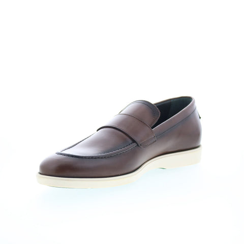 Pastori by Di Bianco Decius Mens Brown Leather Loafers & Slip Ons Penny Shoes