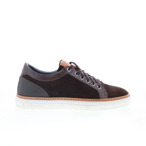 Di Bianco Demonte Mens Brown Leather Lace Up Lifestyle Sneakers Shoes