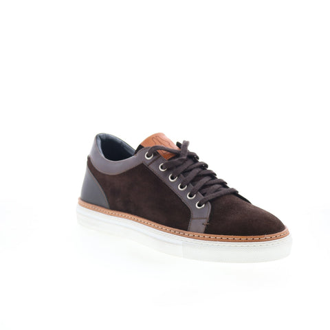 Di Bianco Demonte Mens Brown Leather Lace Up Lifestyle Sneakers Shoes
