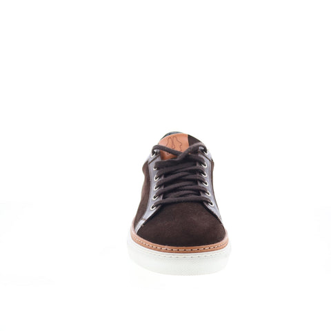 Di Bianco Demonte Mens Brown Leather Lace Up Lifestyle Sneakers Shoes
