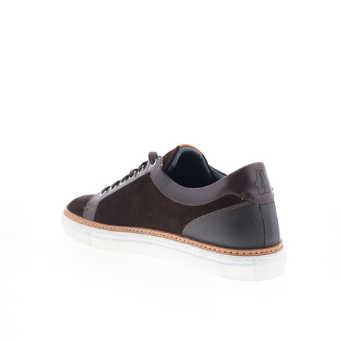 Di Bianco Demonte Mens Brown Leather Lace Up Lifestyle Sneakers Shoes