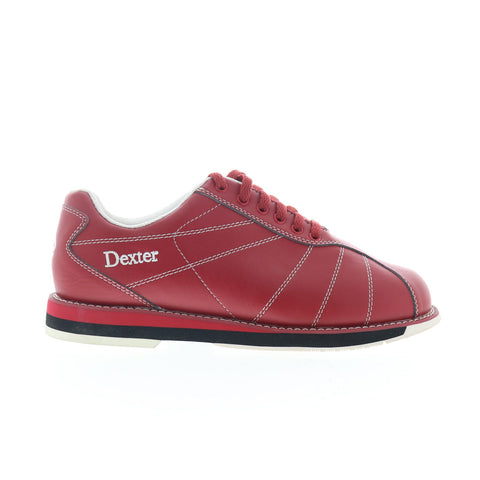 Dexter Dex-10 Mens Red Leather Lace Up Athletic Bowling Shoes