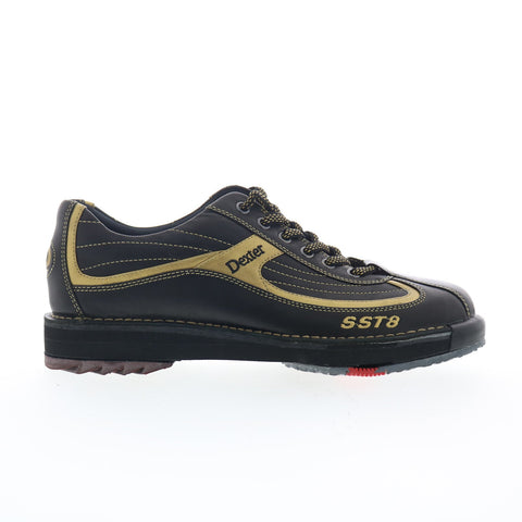 Dexter Dex-7 Mens Black Leather Lace Up Athletic Bowling Shoes