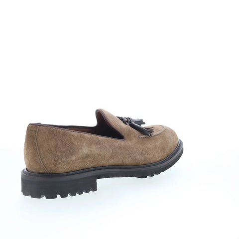 Pastori by Di Bianco Domitia Mens Brown Suede Loafers & Slip Ons Casual Shoes