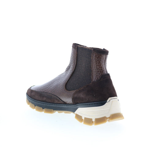 Di Bianco Domodossola Mens Brown Leather Slip On Casual Dress Boots