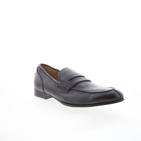Di Bianco Driago Mens Brown Leather Slip On Loafers & Slip Ons Penny Shoes