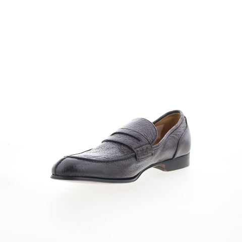Di Bianco Driago Mens Brown Leather Slip On Loafers & Slip Ons Penny Shoes