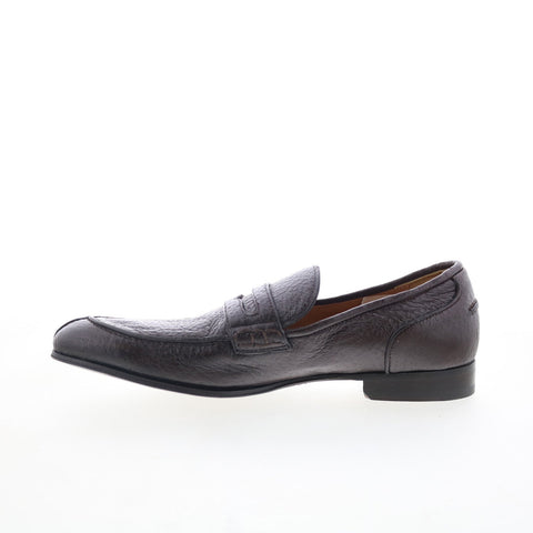 Di Bianco Driago Mens Brown Leather Slip On Loafers & Slip Ons Penny Shoes
