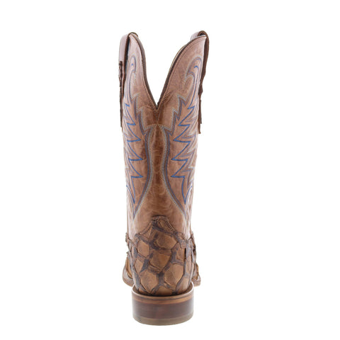 Tony Lama Everett Pirarucu Made In USA Mens Brown Wide Cowboy Western Boots