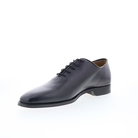 Di Bianco Eleganza Mens Black Leather Oxfords & Lace Ups Plain Toe Shoes