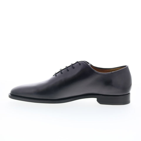 Di Bianco Eleganza Mens Black Leather Oxfords & Lace Ups Plain Toe Shoes