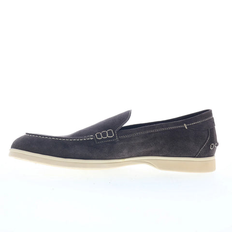 Di Bianco Etna Mens Gray Suede Slip On Loafers & Slip Ons Casual Shoes
