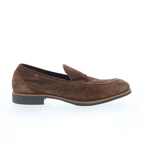 Di Bianco Etna Mens Brown Suede Slip On Loafers & Slip Ons Penny Shoes