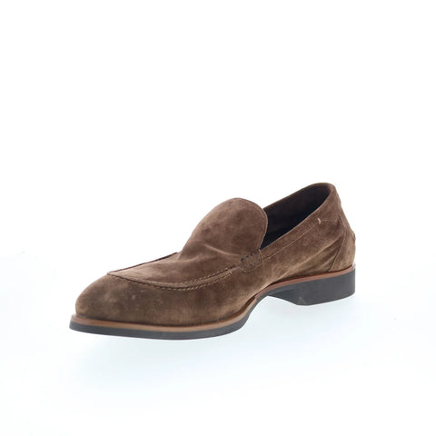 Di Bianco Etna Mens Brown Suede Slip On Loafers & Slip Ons Penny Shoes