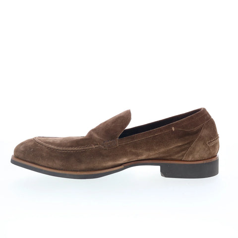 Di Bianco Etna Mens Brown Suede Slip On Loafers & Slip Ons Penny Shoes