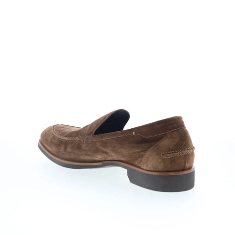 Di Bianco Etna Mens Brown Suede Slip On Loafers & Slip Ons Penny Shoes