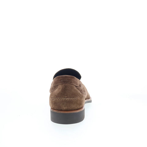 Di Bianco Etna Mens Brown Suede Slip On Loafers & Slip Ons Penny Shoes