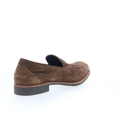 Di Bianco Etna Mens Brown Suede Slip On Loafers & Slip Ons Penny Shoes