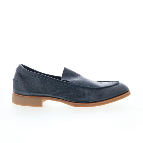 Di Bianco Etna Mens Black Leather Slip On Loafers & Slip Ons Penny Shoes