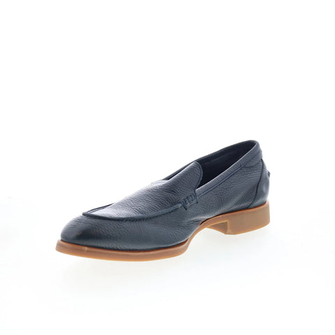 Di Bianco Etna Mens Black Leather Slip On Loafers & Slip Ons Penny Shoes