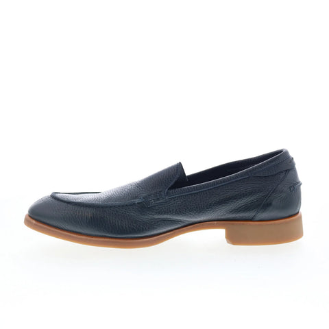 Di Bianco Etna Mens Black Leather Slip On Loafers & Slip Ons Penny Shoes