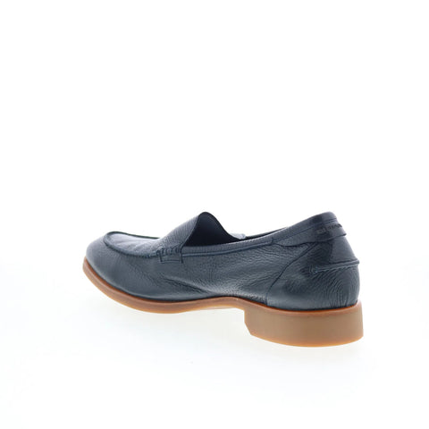 Di Bianco Etna Mens Black Leather Slip On Loafers & Slip Ons Penny Shoes