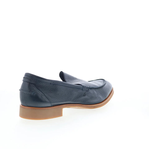 Di Bianco Etna Mens Black Leather Slip On Loafers & Slip Ons Penny Shoes