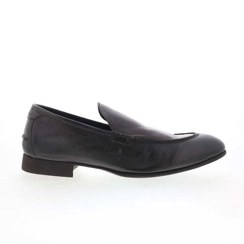 Di Bianco Etna Mens Black Leather Slip On Loafers & Slip Ons Casual Shoes