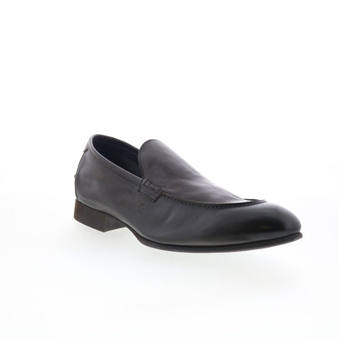 Di Bianco Etna Mens Black Leather Slip On Loafers & Slip Ons Casual Shoes