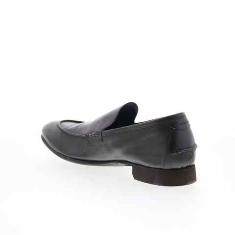 Di Bianco Etna Mens Black Leather Slip On Loafers & Slip Ons Casual Shoes