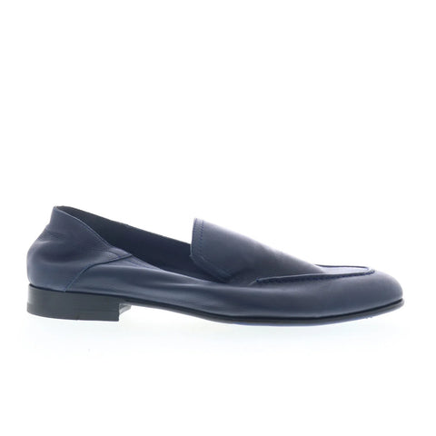 Di Bianco Etna Mens Blue Leather Slip On Loafers & Slip Ons Penny Shoes