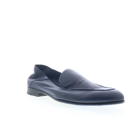 Di Bianco Etna Mens Blue Leather Slip On Loafers & Slip Ons Penny Shoes