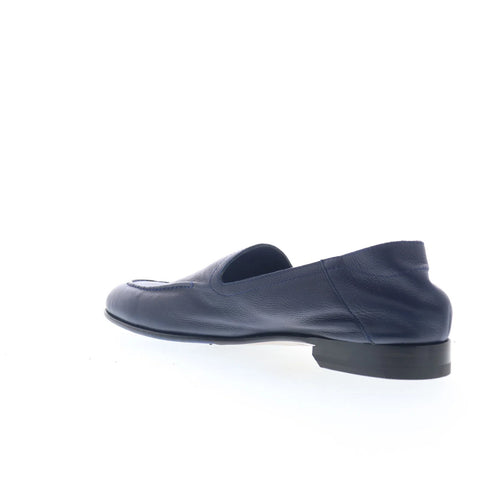 Di Bianco Etna Mens Blue Leather Slip On Loafers & Slip Ons Penny Shoes