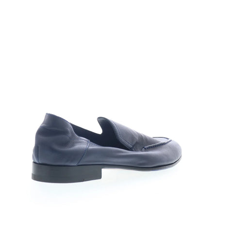 Di Bianco Etna Mens Blue Leather Slip On Loafers & Slip Ons Penny Shoes