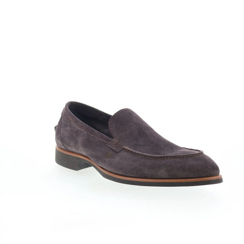 Di Bianco Etna Mens Brown Suede Slip On Loafers & Slip Ons Penny Shoes