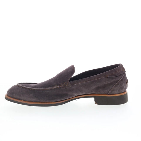 Di Bianco Etna Mens Brown Suede Slip On Loafers & Slip Ons Penny Shoes