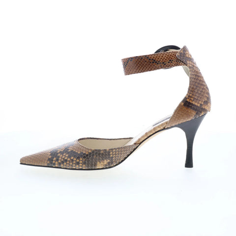 Claudia Ciuti Fiaba Bone FIABA Womens Brown Leather Strap Heels Shoes