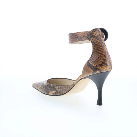 Claudia Ciuti Fiaba Bone FIABA Womens Brown Leather Strap Heels Shoes