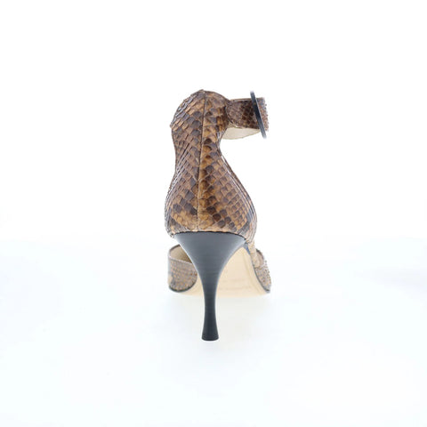 Claudia Ciuti Fiaba Bone FIABA Womens Brown Leather Strap Heels Shoes