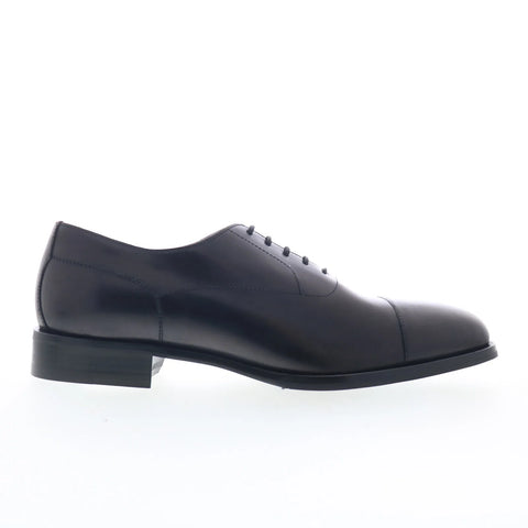 Di Bianco Famagosta Mens Black Leather Oxfords & Lace Ups Cap Toe Shoes