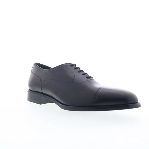 Di Bianco Famagosta Mens Black Leather Oxfords & Lace Ups Cap Toe Shoes