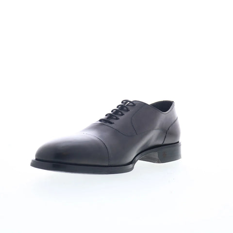 Di Bianco Famagosta Mens Black Leather Oxfords & Lace Ups Cap Toe Shoes