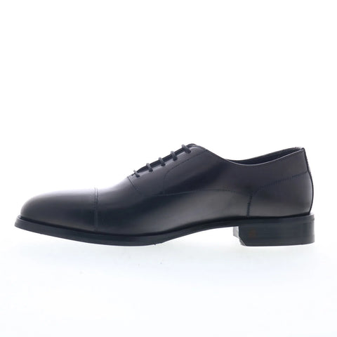 Di Bianco Famagosta Mens Black Leather Oxfords & Lace Ups Cap Toe Shoes