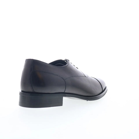 Di Bianco Famagosta Mens Black Leather Oxfords & Lace Ups Cap Toe Shoes