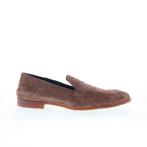 Di Bianco Fermo Mens Brown Leather Slip On Loafers & Slip Ons Casual Shoes