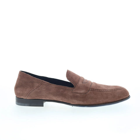 Di Bianco Fermo Mens Brown Suede Slip On Loafers & Slip Ons Casual Shoes
